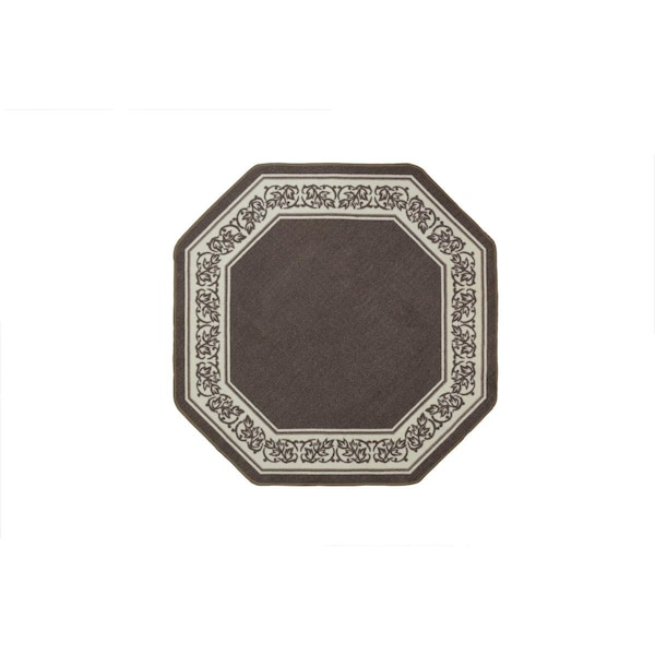 Manmade 54 x 54 in. Floral Border Octagon Accent Rug - Sand MA2613946 - main